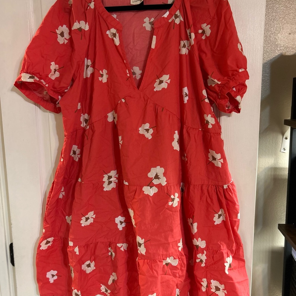 Target Red Floral Midi Dress